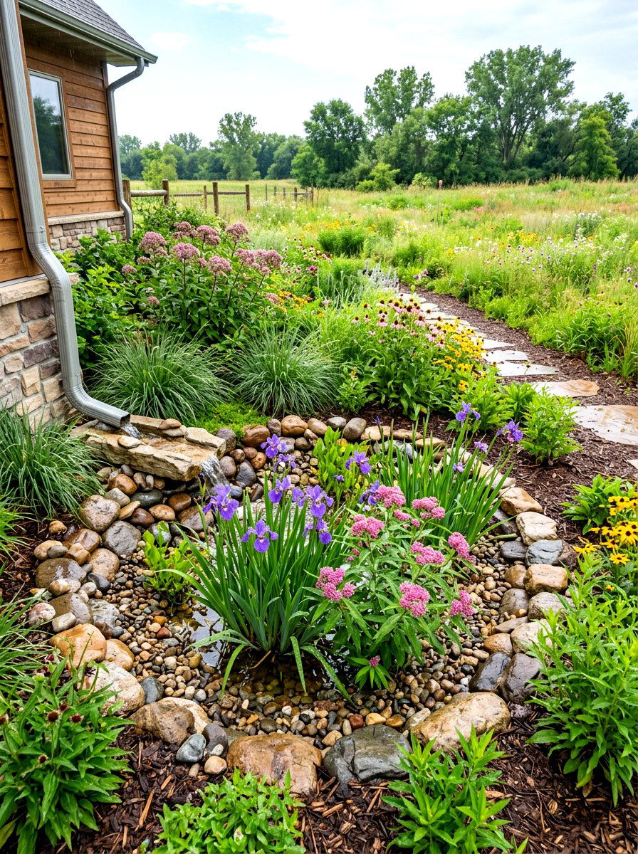 Prairie Rain Garden - 30 prairie style garden ideas