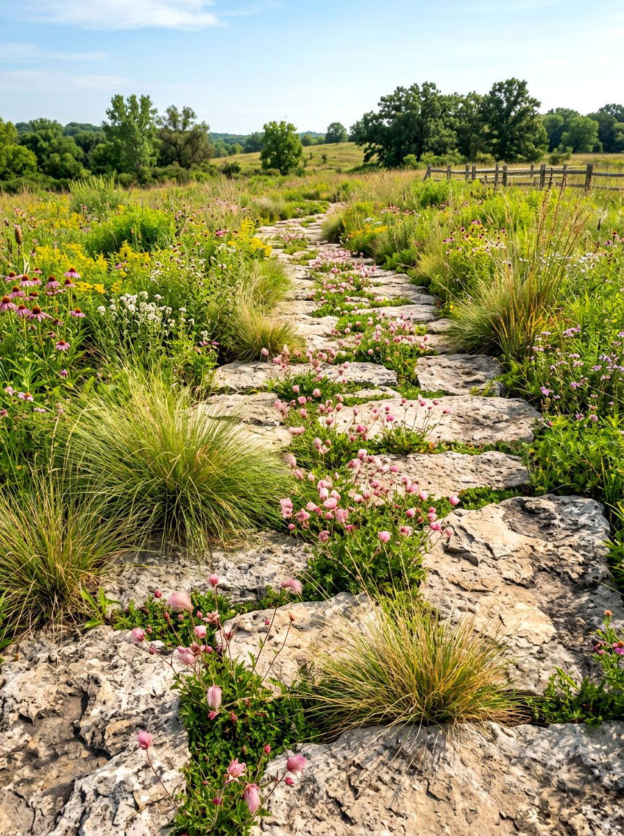 Prairie Stone Walkway - 30 prairie front yard landscaping ideas
