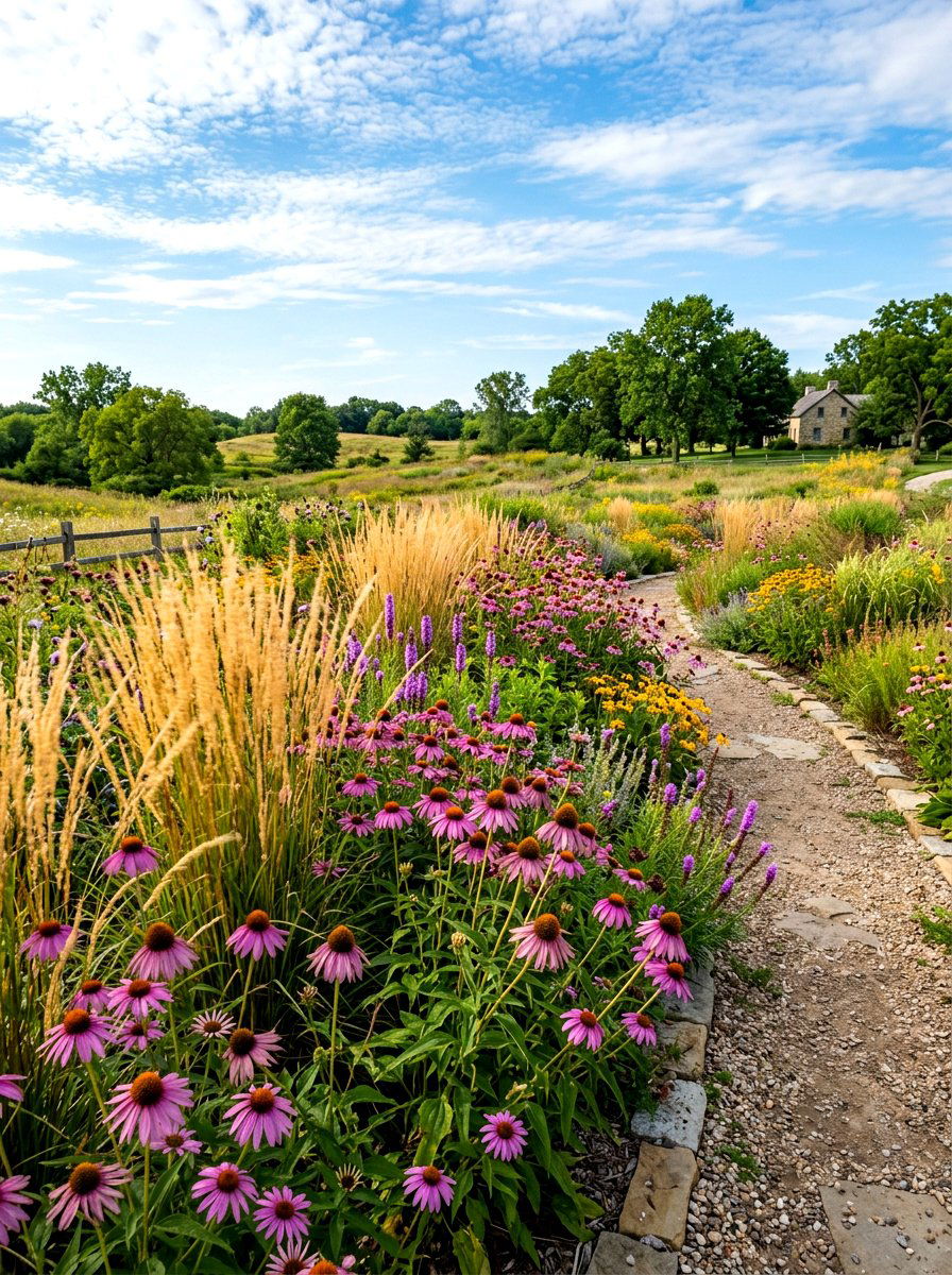Prairie Style Planting Border - 30 mixed border garden ideas