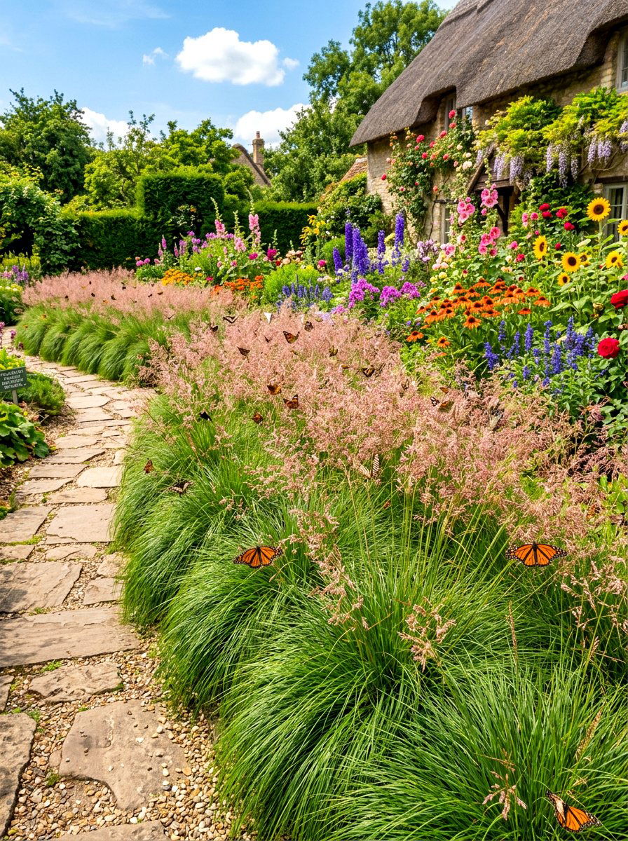 Prairie dropseed fragrant border - 30 ornamental grass border ideas