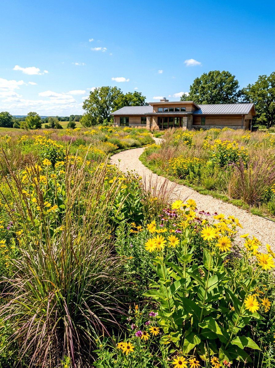 Prairie style front yard - 30 native plant front yard ideas