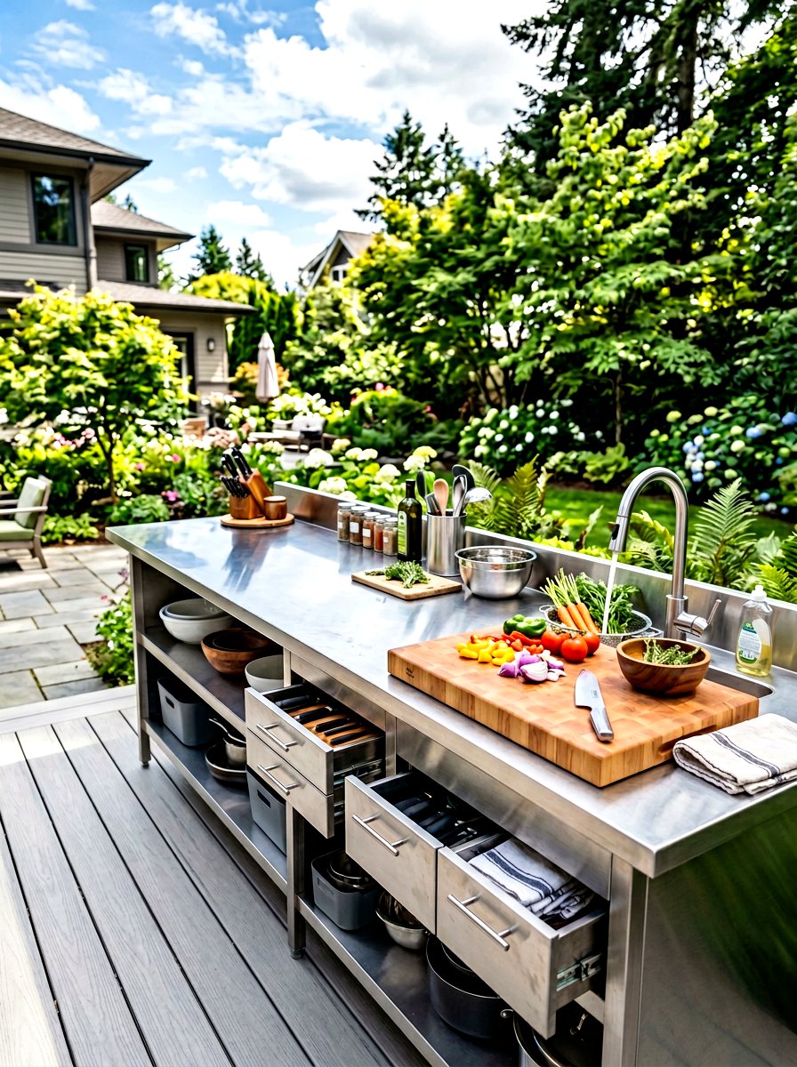 Prep Table Deck - 30 deck grill station ideas