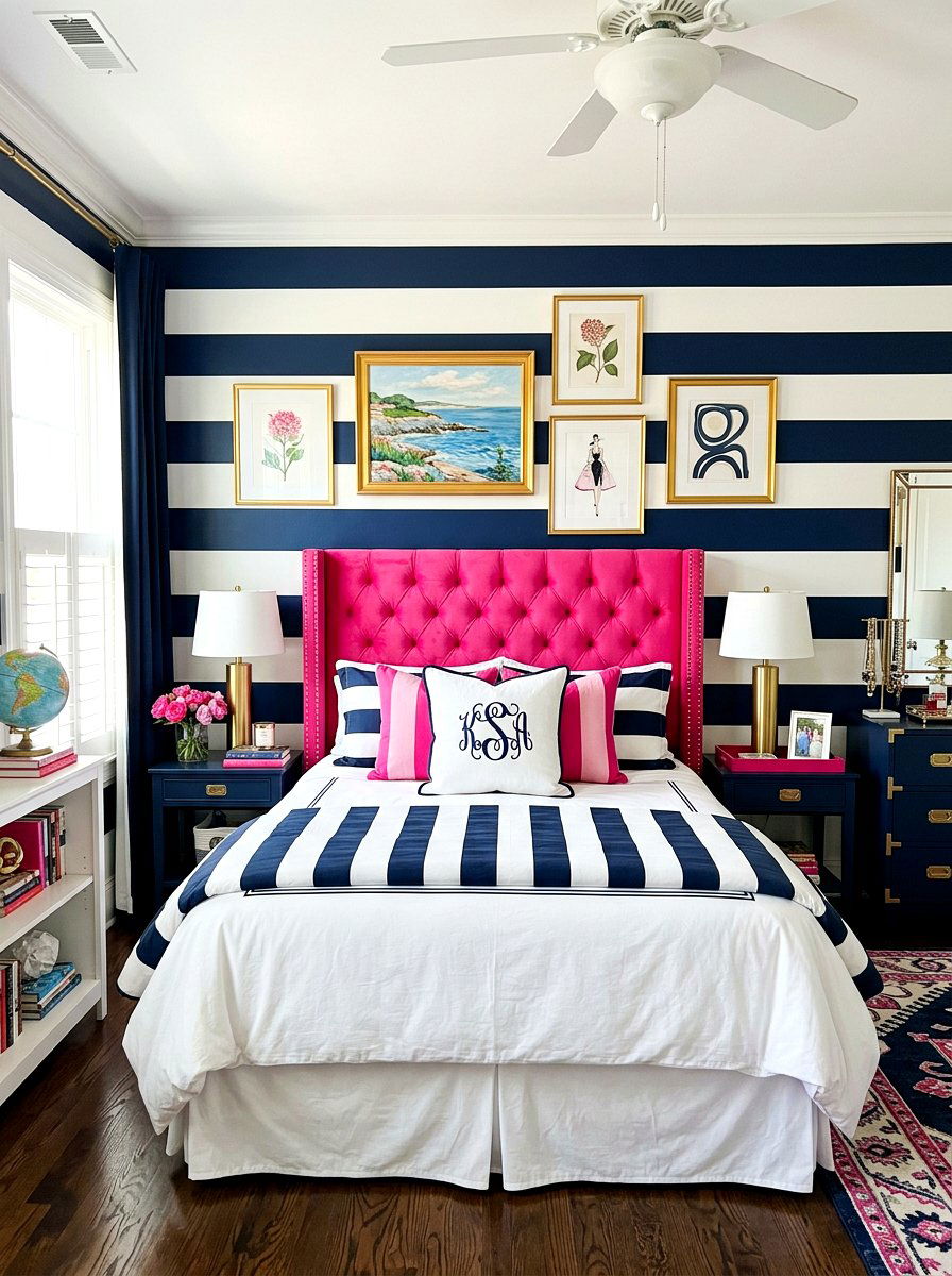 Preppy Bedroom - 30 tween girl bedroom ideas