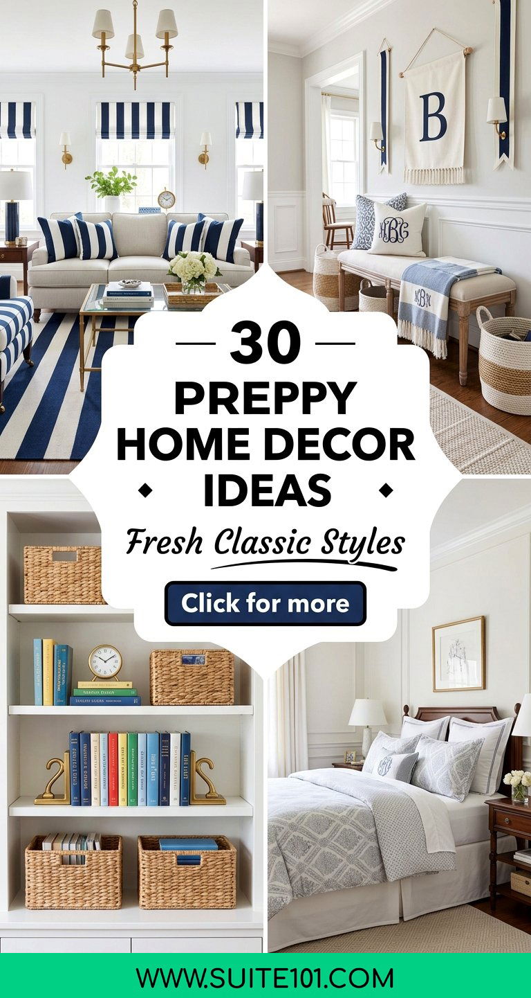 Preppy Home Decor Ideas 30 Fresh Classic Styles for Your Space - Preppy Home Decor Ideas: 30 Fresh Classic Styles for Your Space