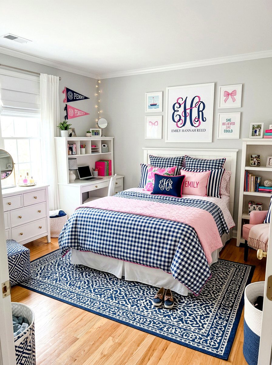 Preppy Style Girl Bedroom - 30 girls bedroom decor ideas