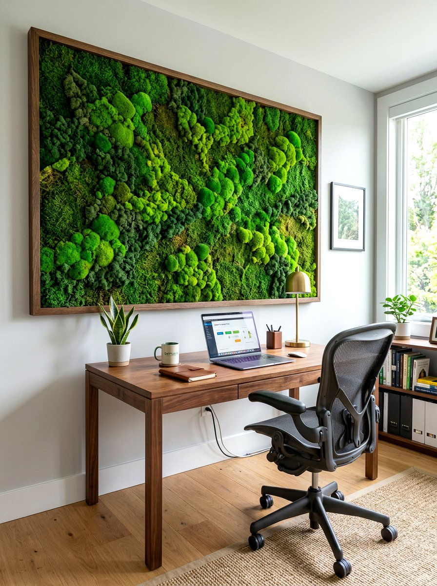Preserved Moss Wall - 30 indoor garden ideas
