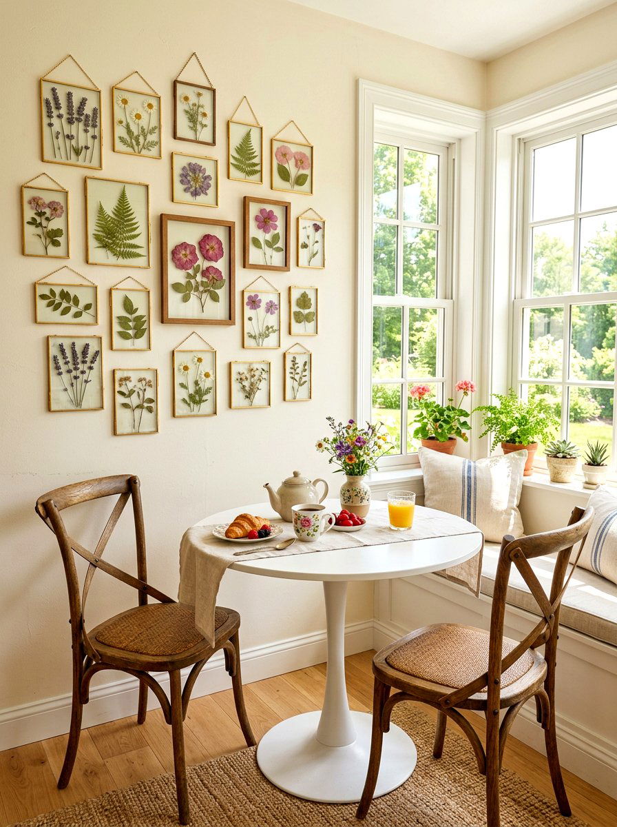 Pressed Flower Frames - 30 dining room wall art ideas
