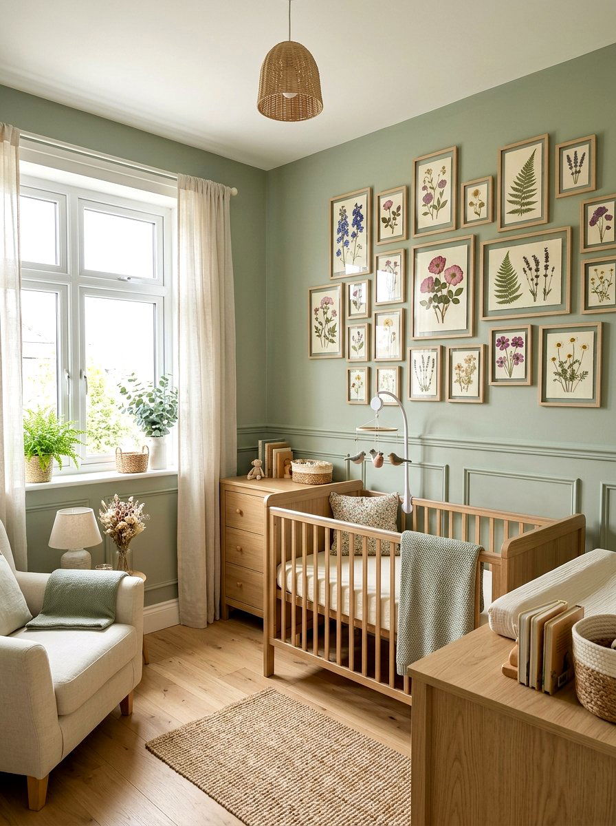 Pressed Flower Glass Frame - 30 nursery wall decor ideas