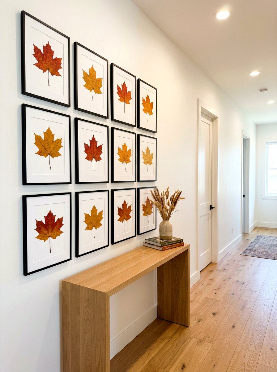 Pressed Leaf Art Frames - 30 natural harvest decor ideas