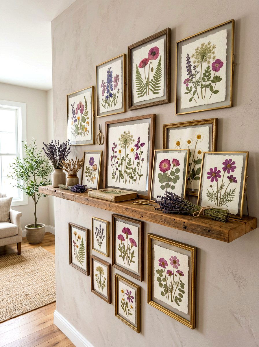 Pressed flower art - 30 fairycore bedroom ideas