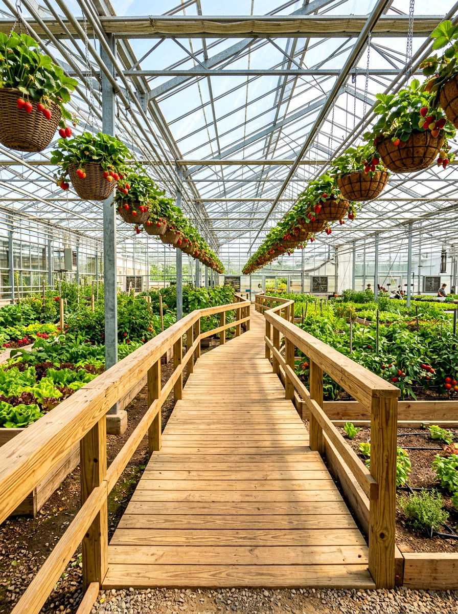 Pressure Treated Lumber Walkway - 30 greenhouse walkway ideas