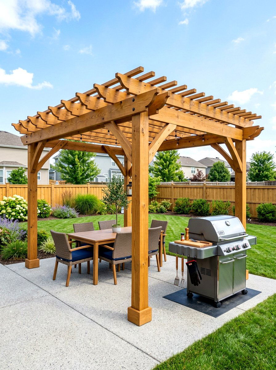 Pressure Treated Pine Pergola - 30 budget pergola ideas