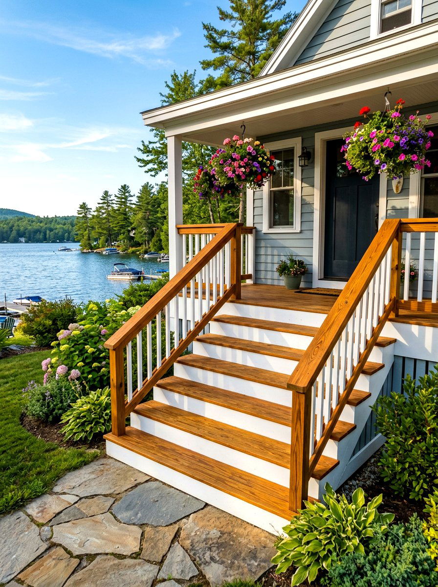 Pressure Treated Wood Porch Steps - 30 porch step ideas