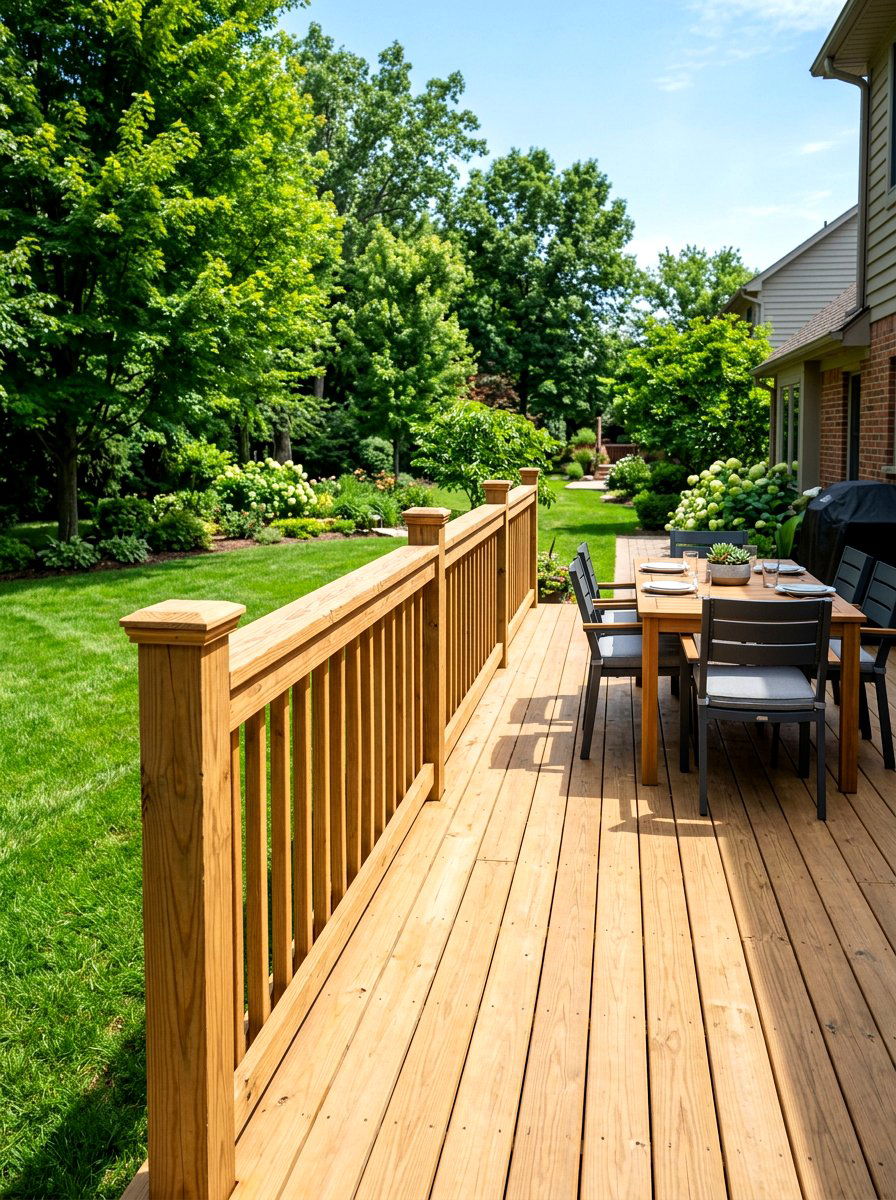Pressure Treated Wood Railing - 30 outdoor stair railing ideas
