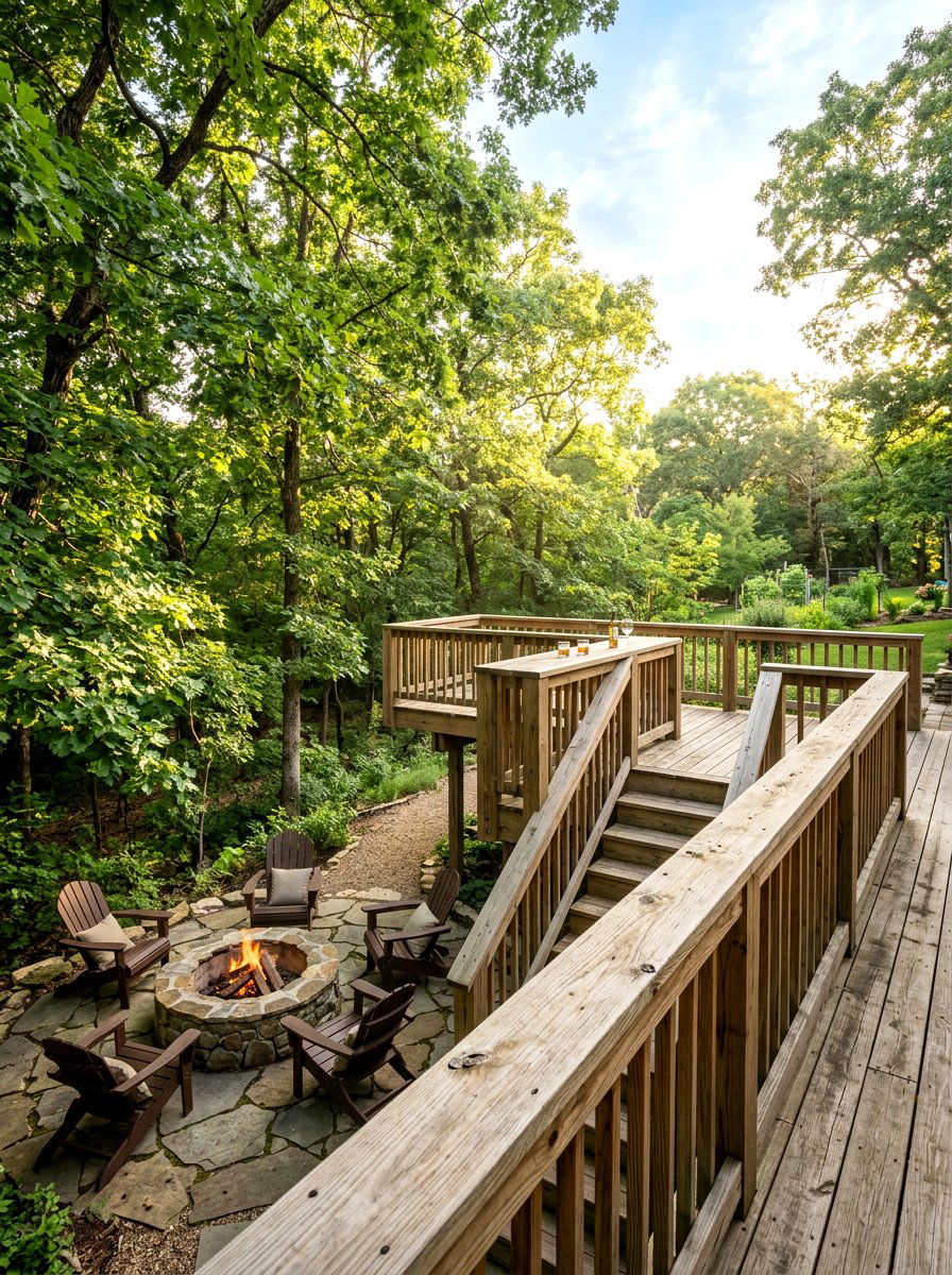 Pressure Treated Wood Railing - 30 deck railing ideas
