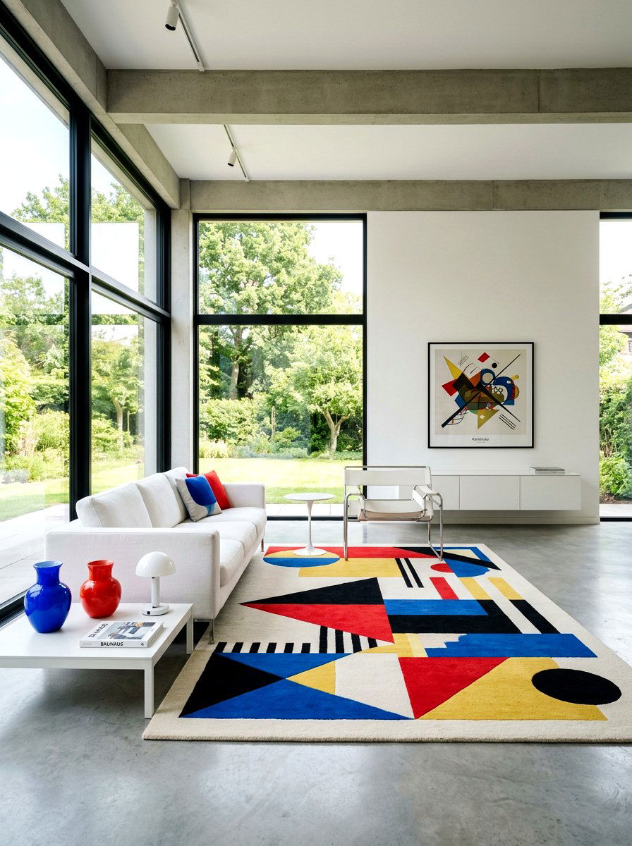 Primary color geometric rug - 30 primary color decor ideas