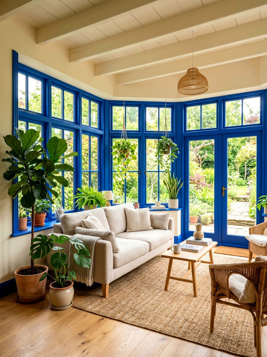 Primary color window trim - 30 spring refresh decor ideas