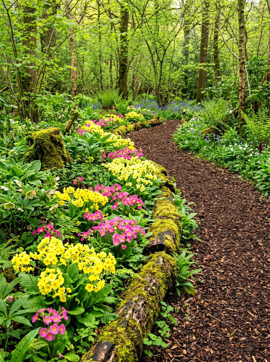 Primrose Shade Border - 30 woodland shade garden ideas