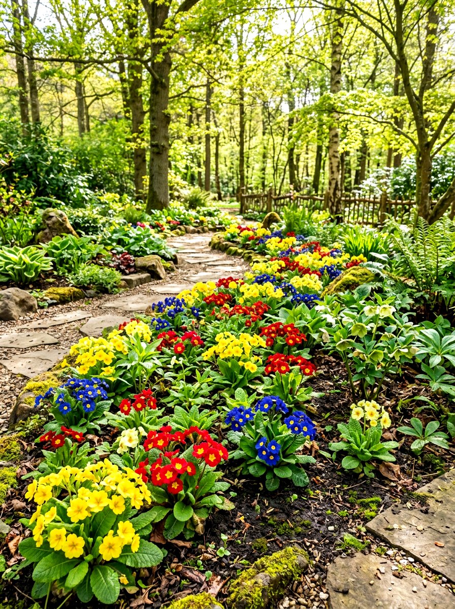 Primrose shade garden - 30 shade perennial garden ideas
