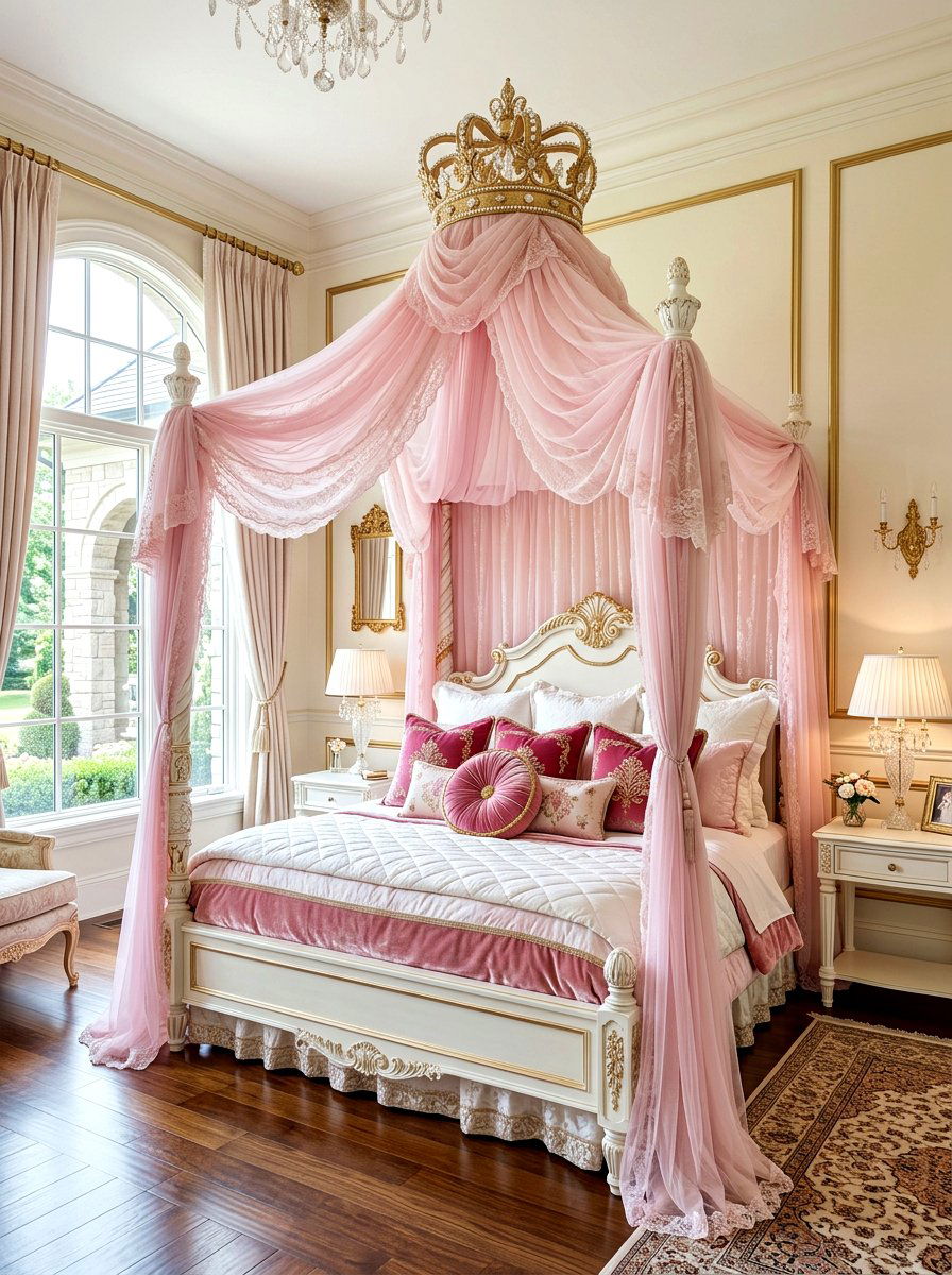 Princess style canopy bed - 30 draped canopy bed ideas