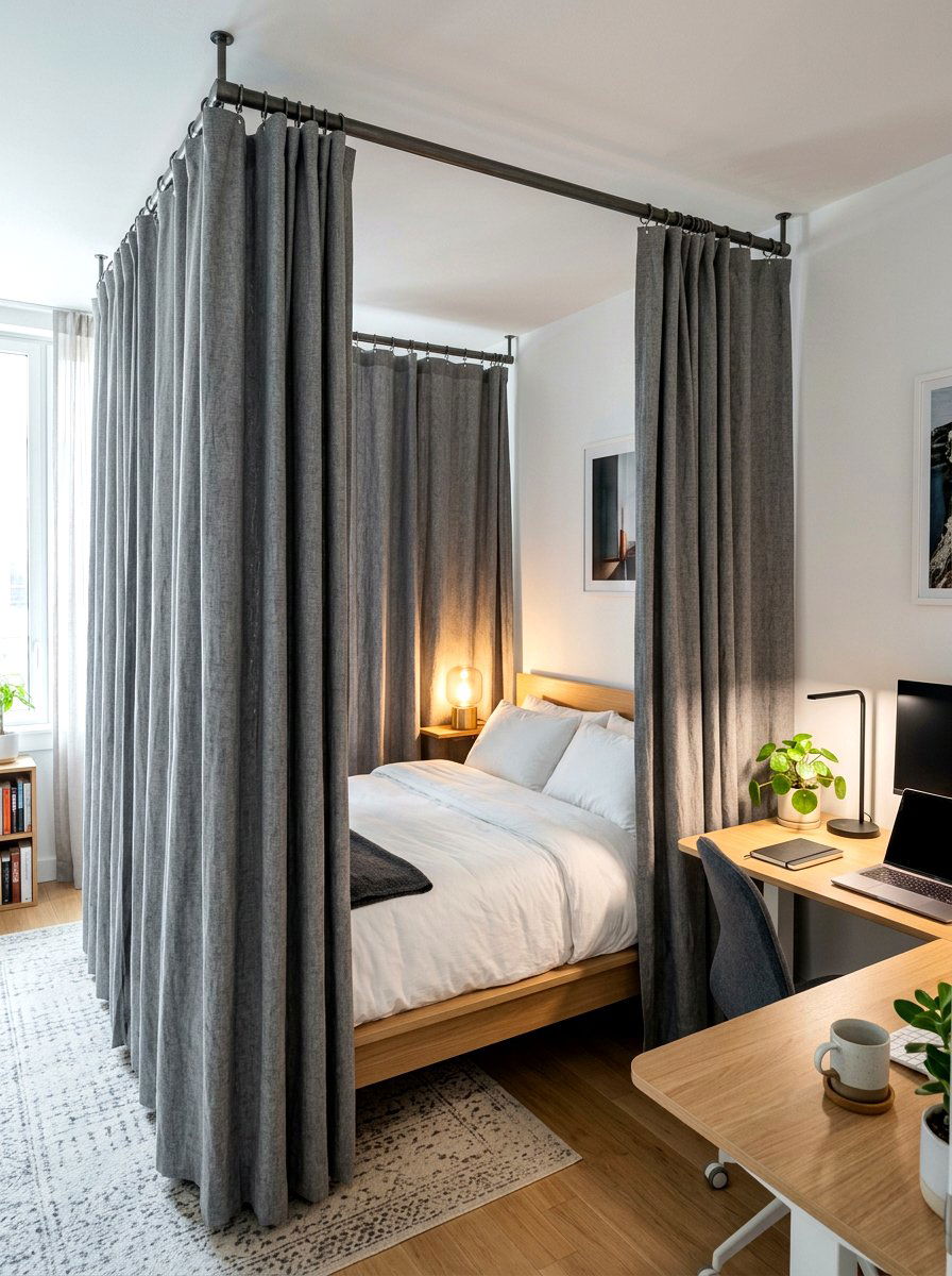 Privacy Bed Curtain - 30 dorm bed ideas