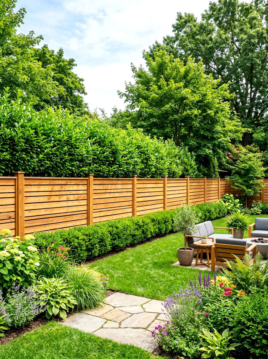 Privacy Cedar Fence - 30 quiet luxury exterior ideas