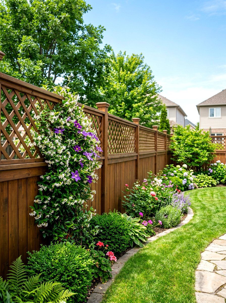 Privacy Fence Trellis - 30 garden trellis ideas