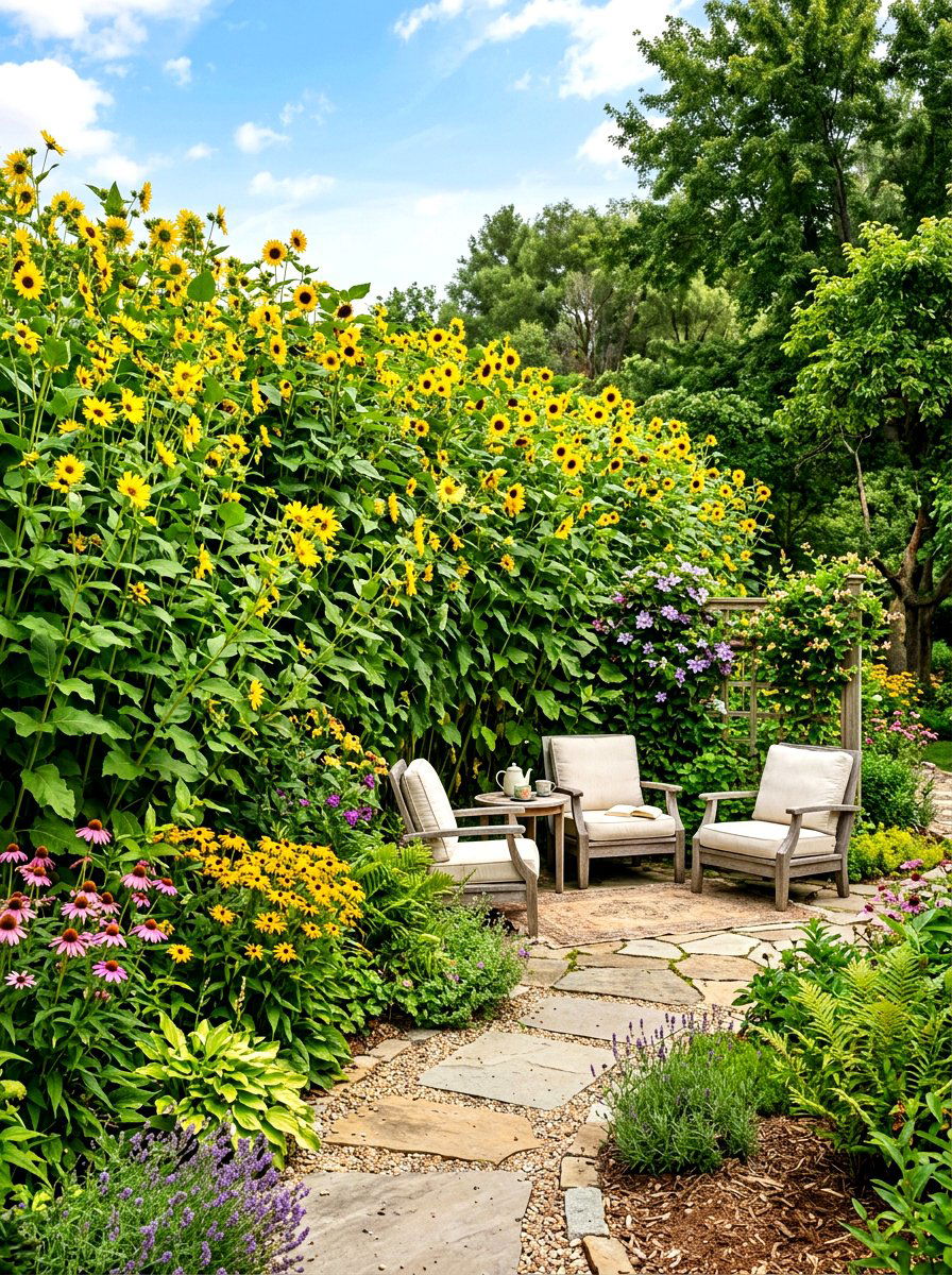 Privacy Garden - 30 native wildflower backyard ideas