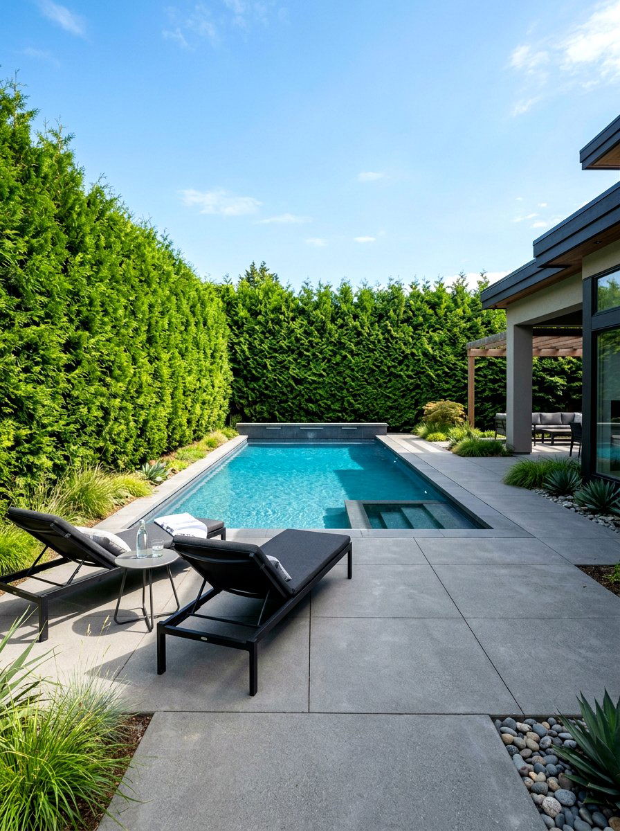 Privacy Hedge - 30 pool landscaping ideas