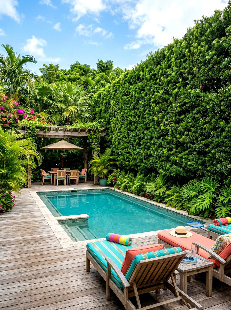 Privacy Hedge Around Pool - 30 pool fence ideas