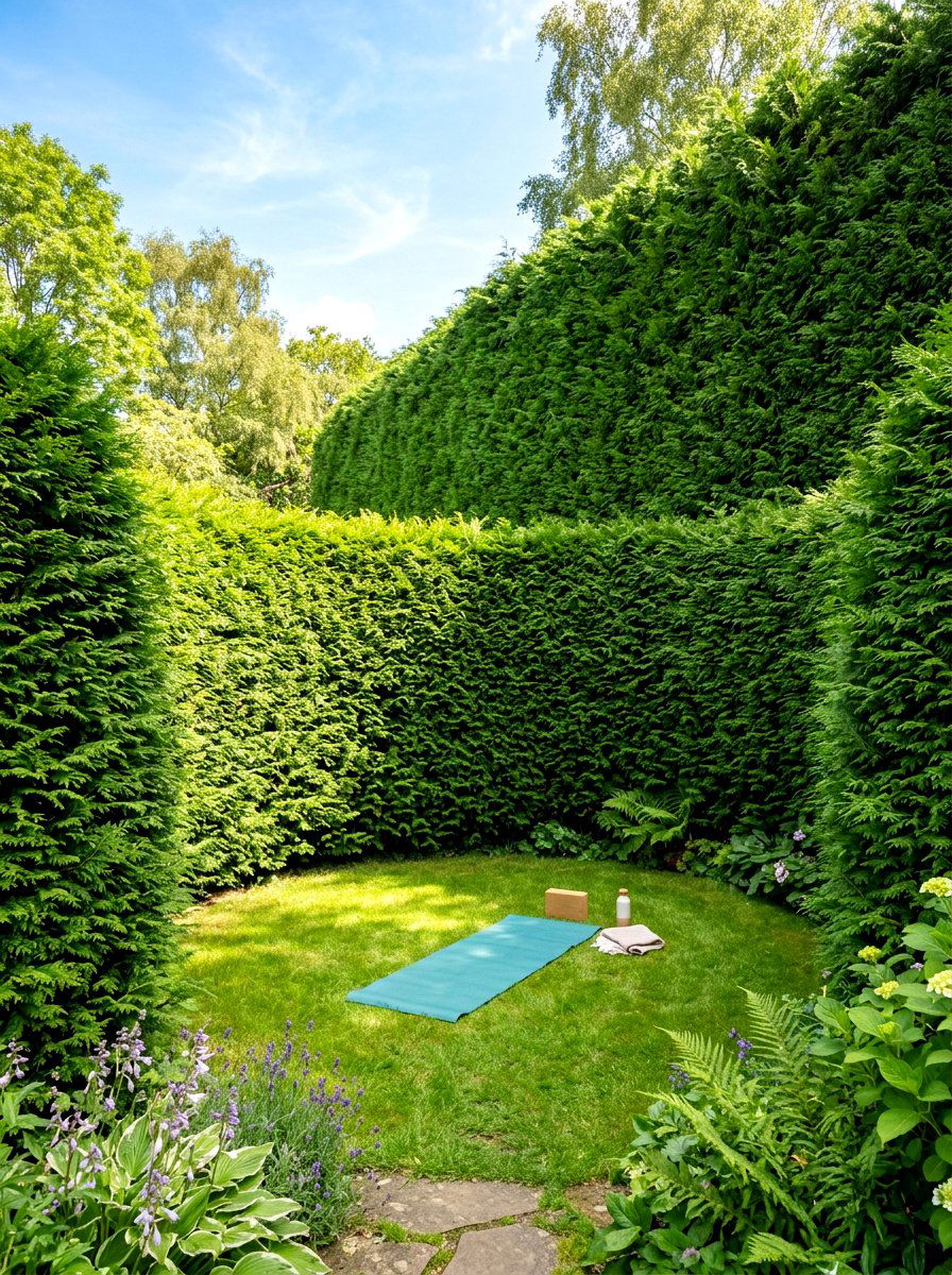Privacy Hedge Enclosure - 30 outdoor meditation corner ideas