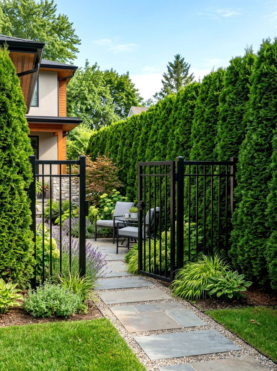 Privacy Hedge Entry - 30 front yard ideas
