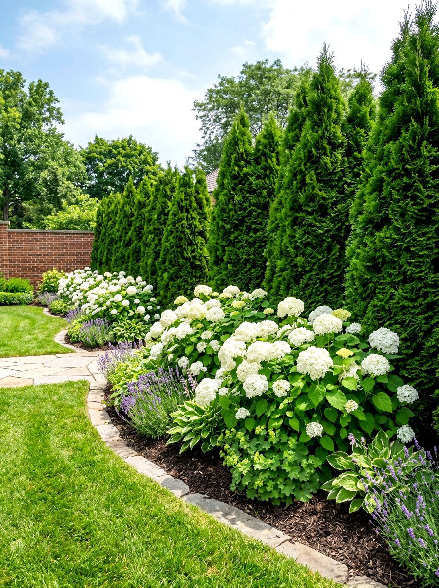Privacy Hedge Flower Bed - 30 simple flower bed ideas