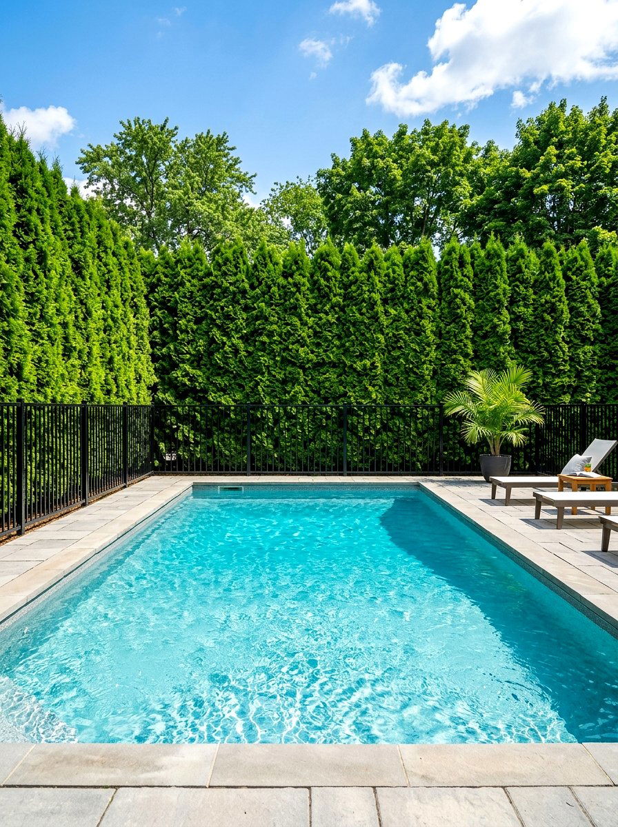 Privacy Hedge For Pool Fence - 30 pool fence landscaping ideas