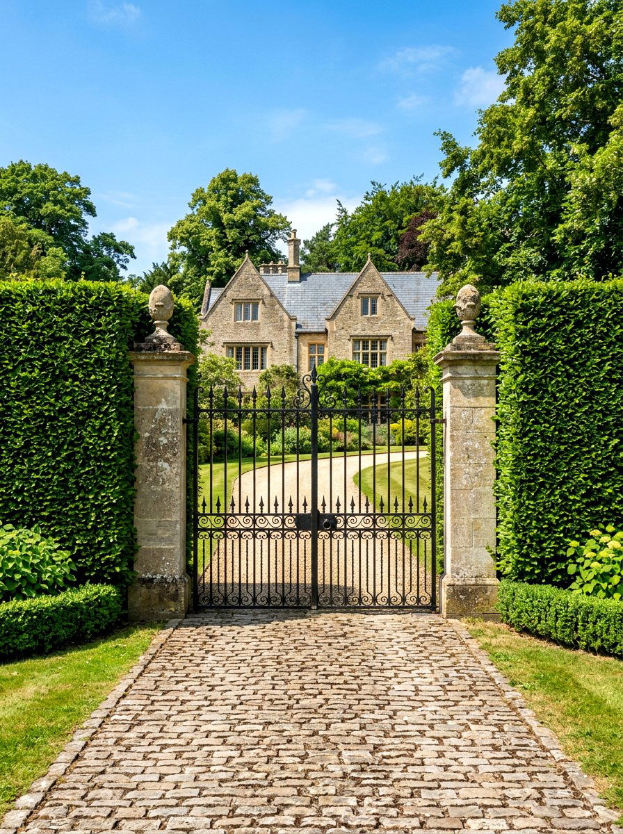 Privacy Hedge With Gate - 30 front yard privacy ideas