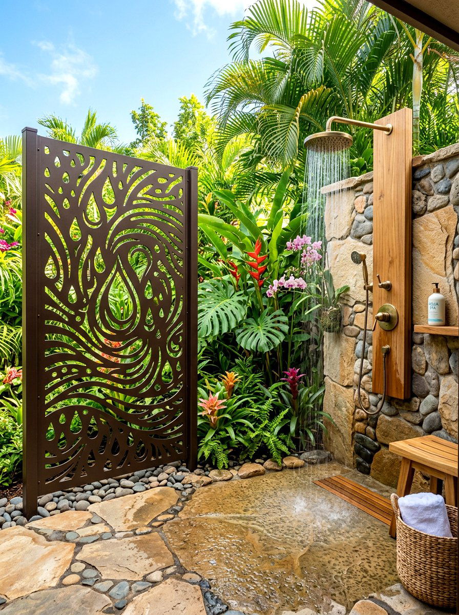 Privacy Panel For Outdoor Shower - 30 laser cut privacy panel ideas