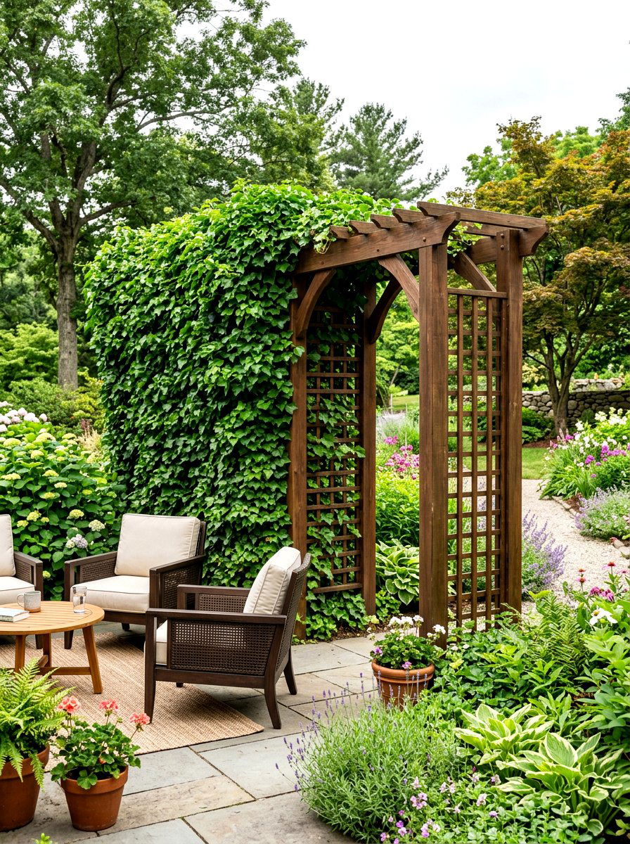 Privacy Screen Arbor - 30 backyard arbor ideas