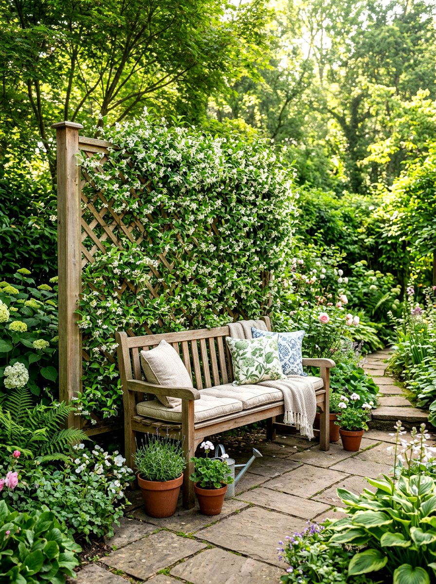 Privacy Screen Bench - 30 balcony furniture ideas