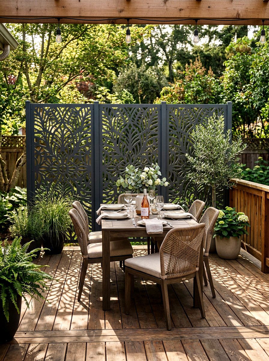 Privacy Screen Deck Dining - 30 deck dining zone ideas