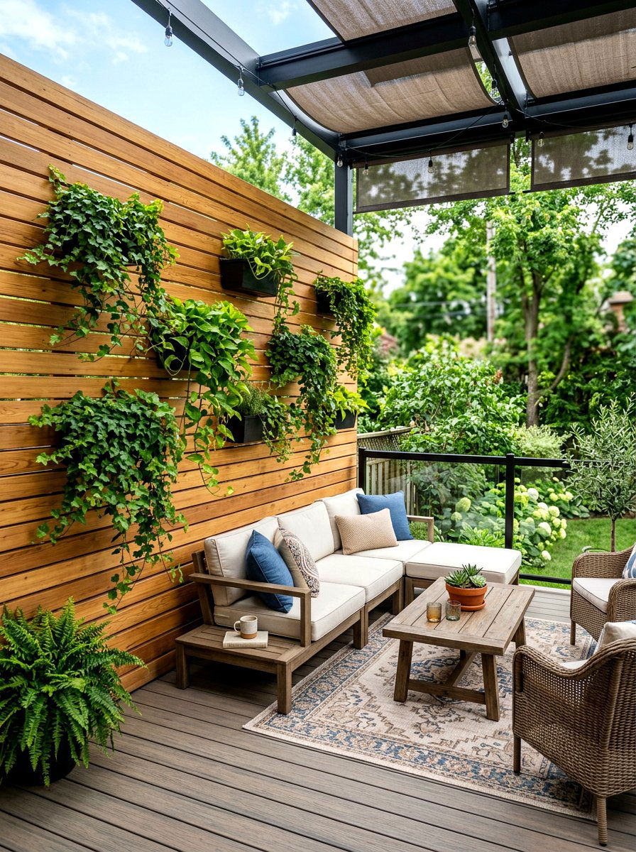 Privacy Screen Deck - 30 backyard deck ideas