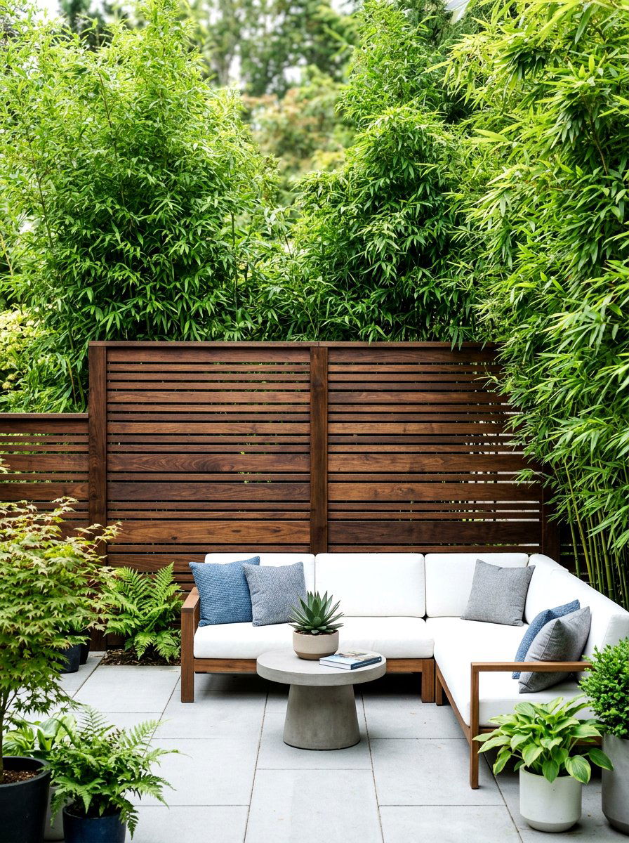 Privacy Screen Fence - 30 backyard patio ideas
