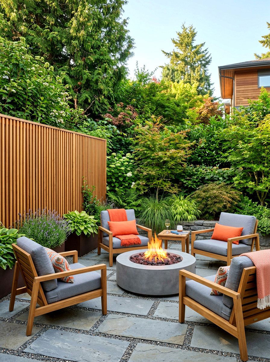 Privacy Screen Fire Pit - 30 fire pit corner ideas