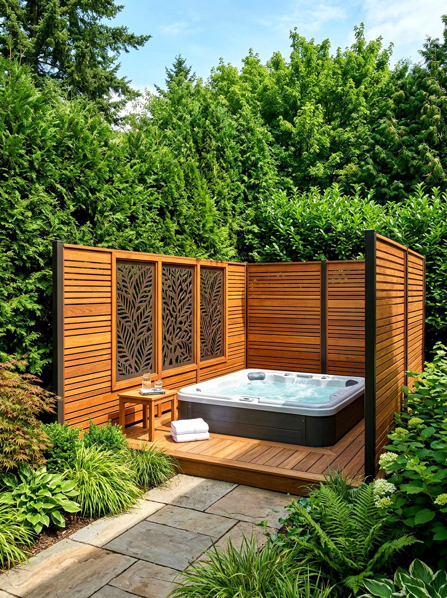 Privacy Screen For Spa - 30 spa backyard ideas