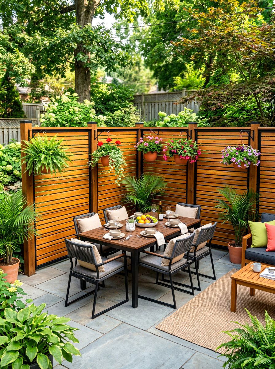 Privacy Screen Layout - 30 summer dinner party patio ideas