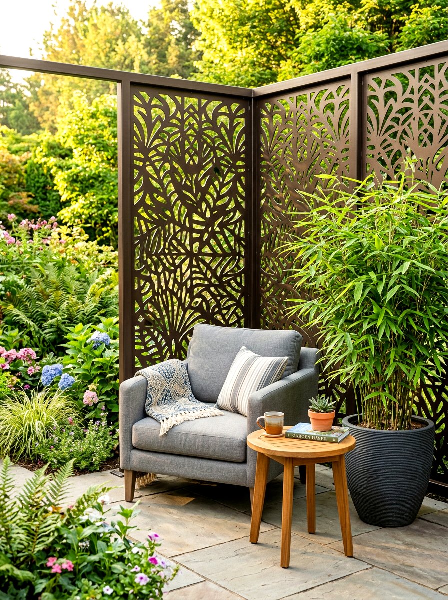 Privacy Screen Nook - 30 backyard reading nook ideas