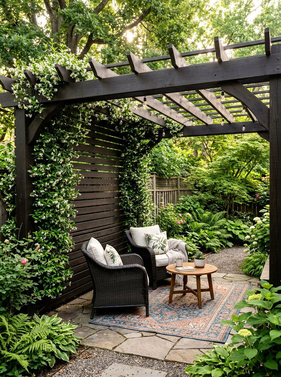 Privacy Screen Pergola - 30 outdoor breakfast pergola ideas