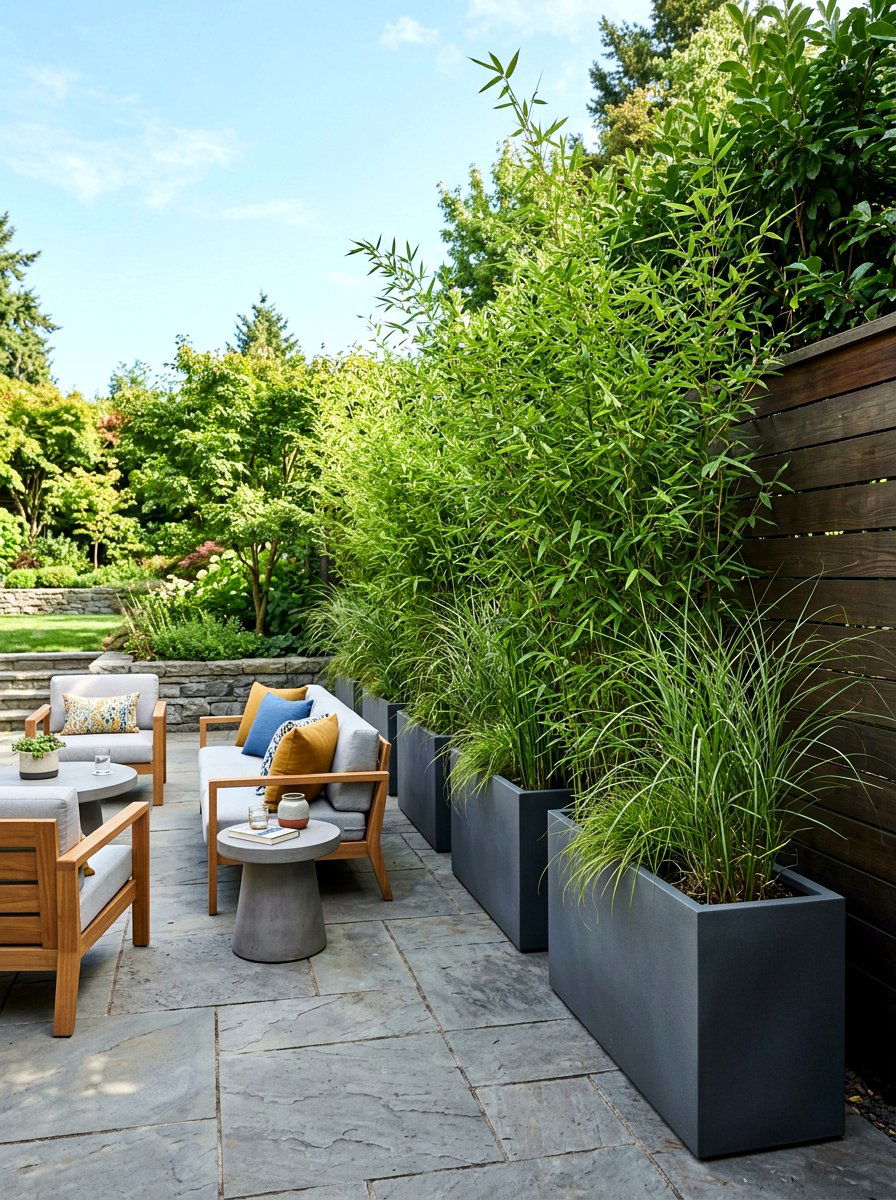 Privacy Screen Potted Plants - 30 fence landscaping ideas