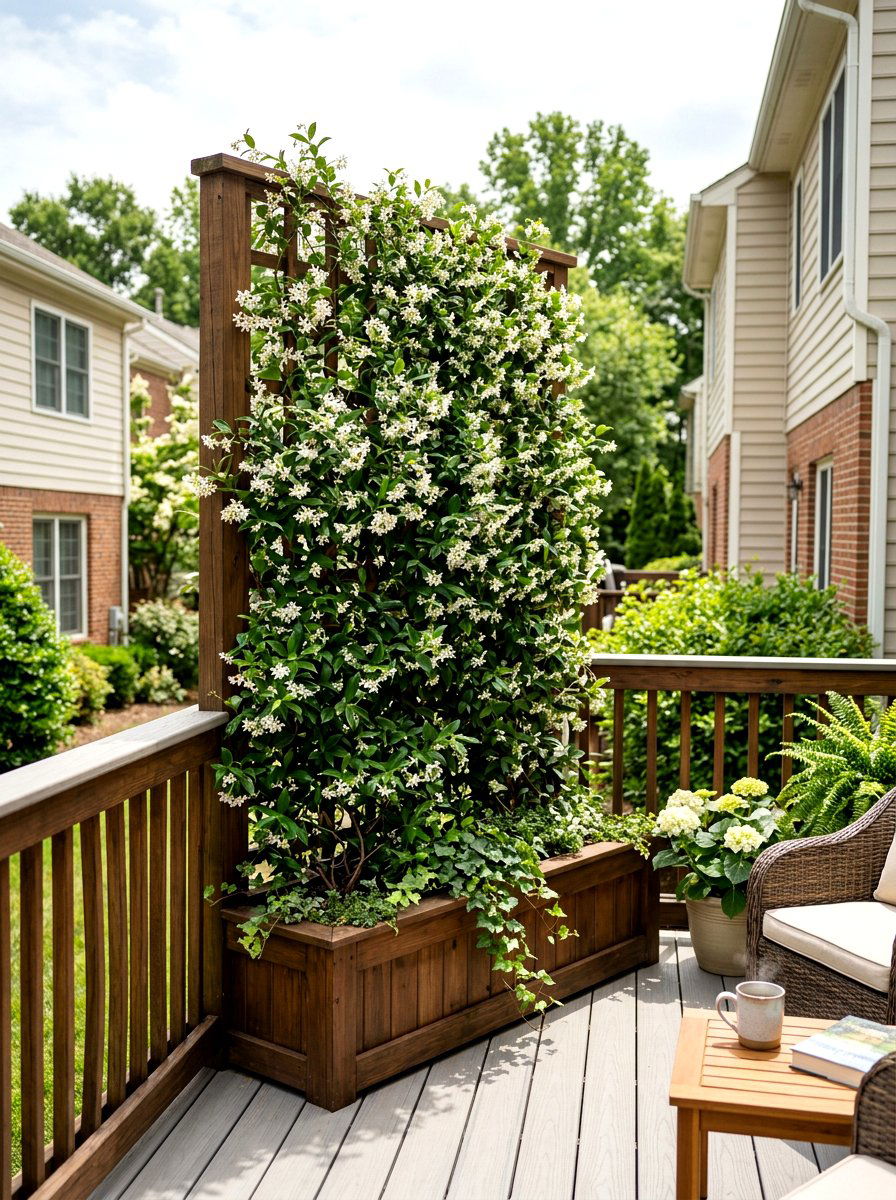 Privacy Screen Railing Planter - 30 deck railing planter ideas
