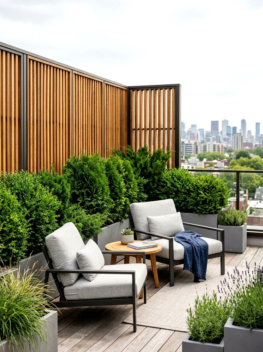 Privacy Screen Rooftop - 30 rooftop patio garden ideas