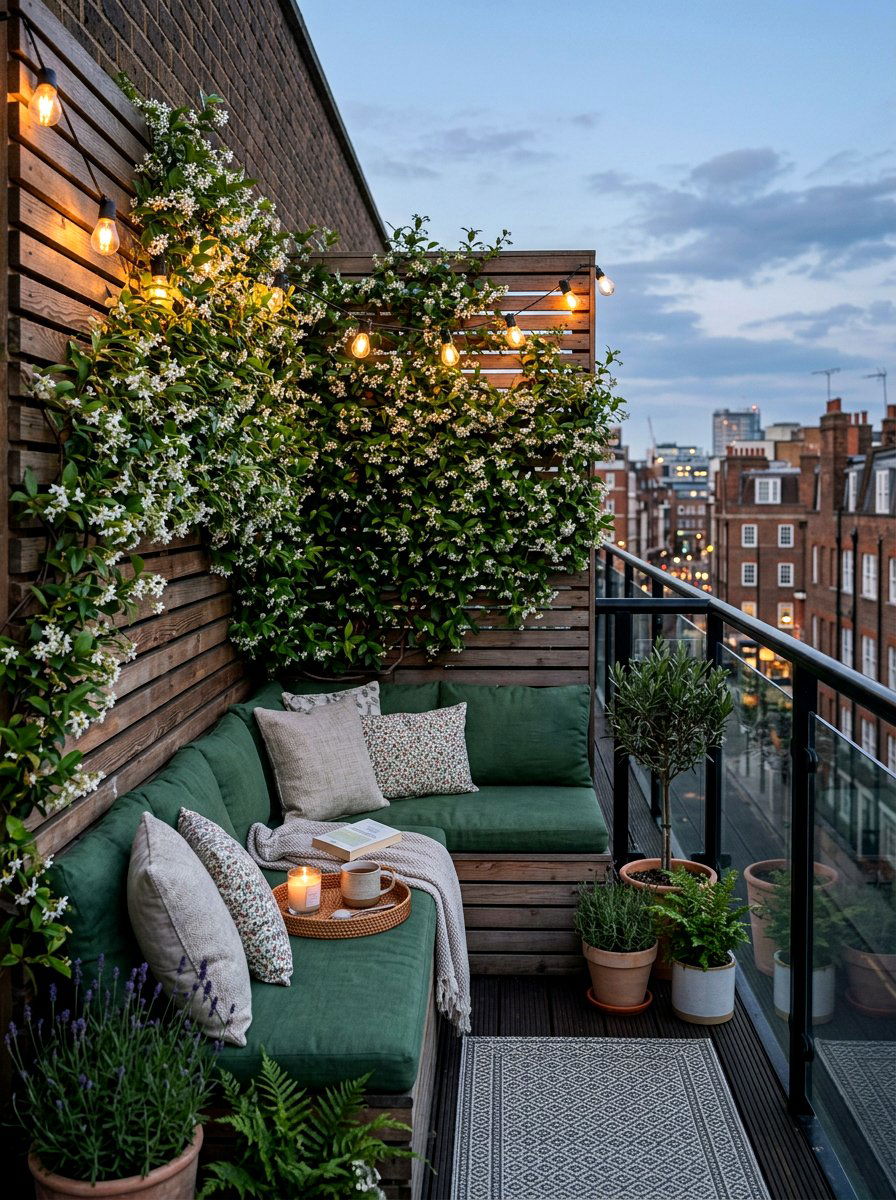 Privacy Screen Seating - 30 terrace garden seating ideas